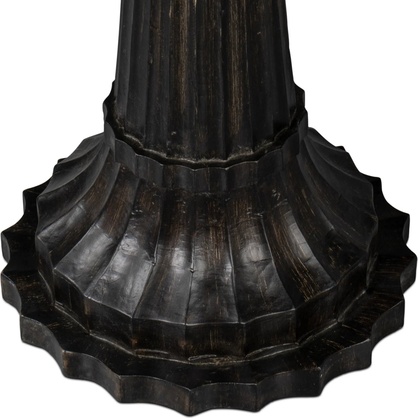 006 SI-2238515 | Additional Silo | Alister Round End Table by Sarreid Ltd. in antique walnut. Made from mango wood, wood on wood inlay top in a unique style.