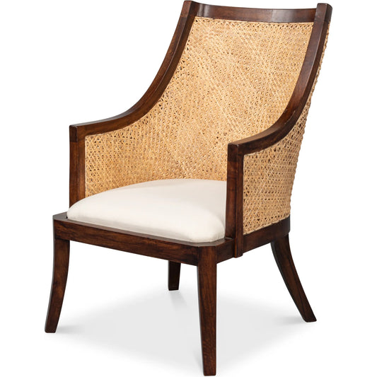 Pacora Lounge Chair by Sarreid Ltd. in brown. Made from mango wood in a rustic style.