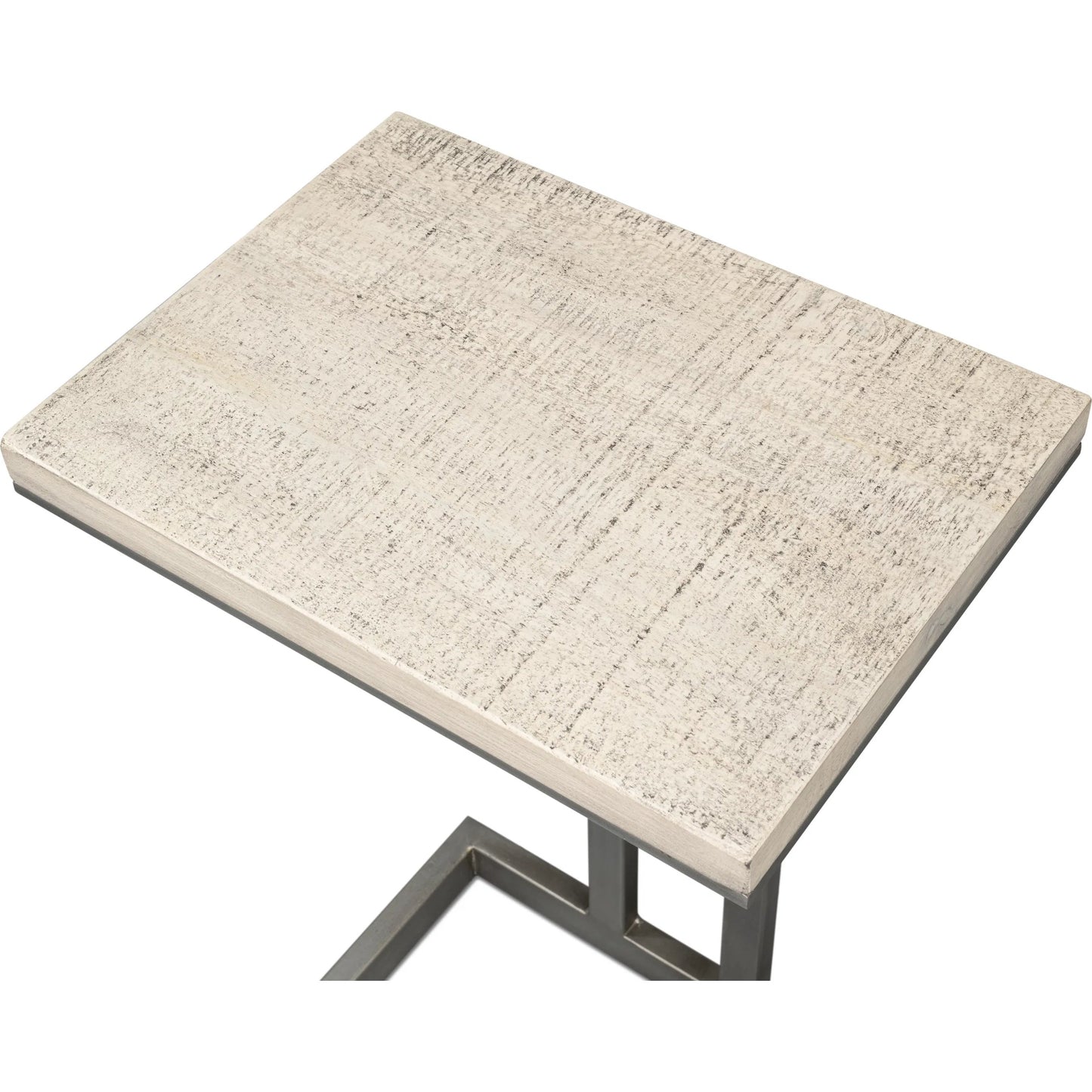 009 SI-2238530 | Additional Silo | Libby End Table by Sarreid Ltd. in casa grey top, antique silver base. Made from mango wood, metal in a modern style.