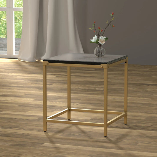 Christian Side Table by Sarreid Ltd. in aged brass. Made from forged iron with aged brass in a modern style.
