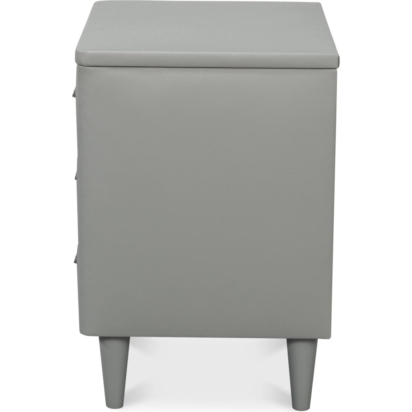011 SI-2238547 | Additional Silo | Avvolto Three Drawer Night Stand by Sarreid Ltd. in grey. Made from wood, ecoleather in a unique style.