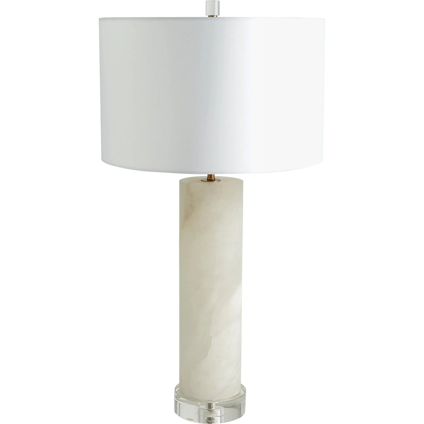 001 SR-939713 | Primary Silo | Alabaster Cylinder Table Lamp by Global Views in brass. Made from crystal, metal, alabaster in a coastal style.
