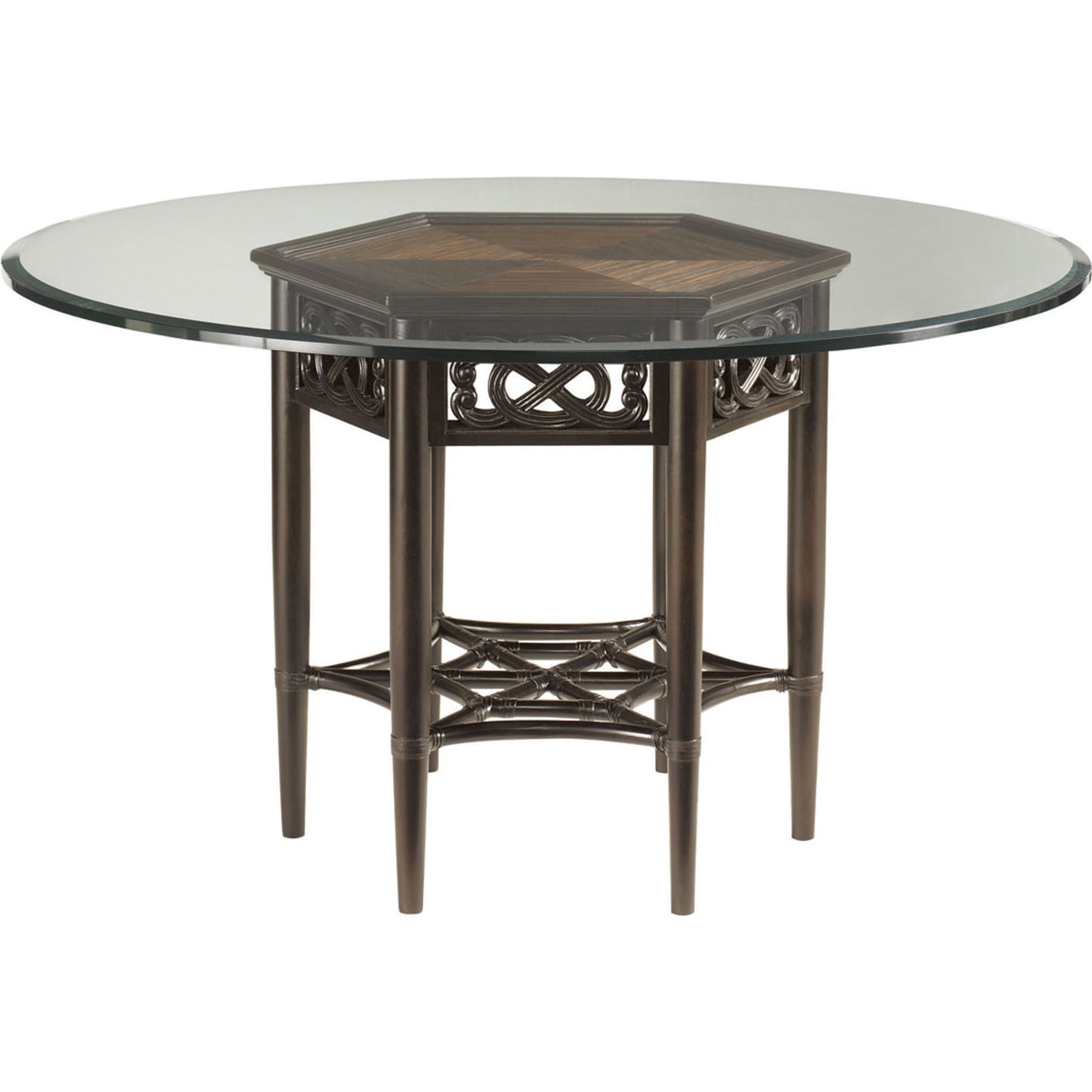 001 SR-836502 | Additional Silo | Sugar and Lace Dining Table by Tommy Bahama Home in ribbon stripe mahogany. Made from unique in a transitional style.