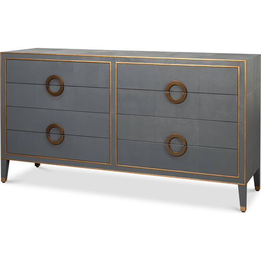 Gabriella Chest of Drawers by Sarreid Ltd.. Made from wood, embossed shagreen leather in a modern style.