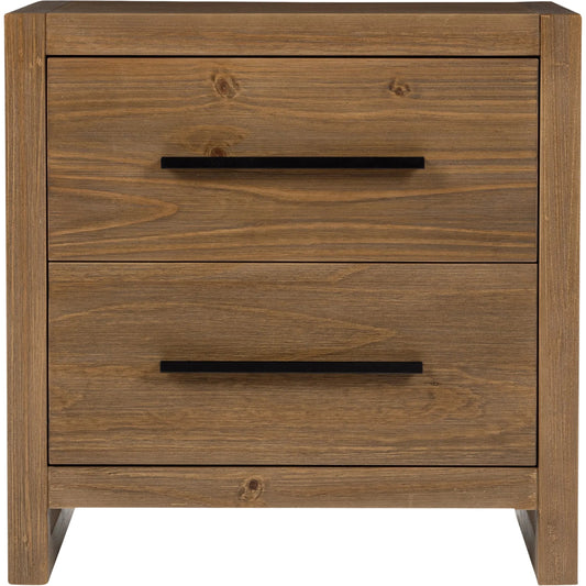 001 SI-2388555 | Primary Silo | Fenmore Two-Drawer Pine Wood Nightstand by Kosas Home. Made from pine wood in a transitional style.