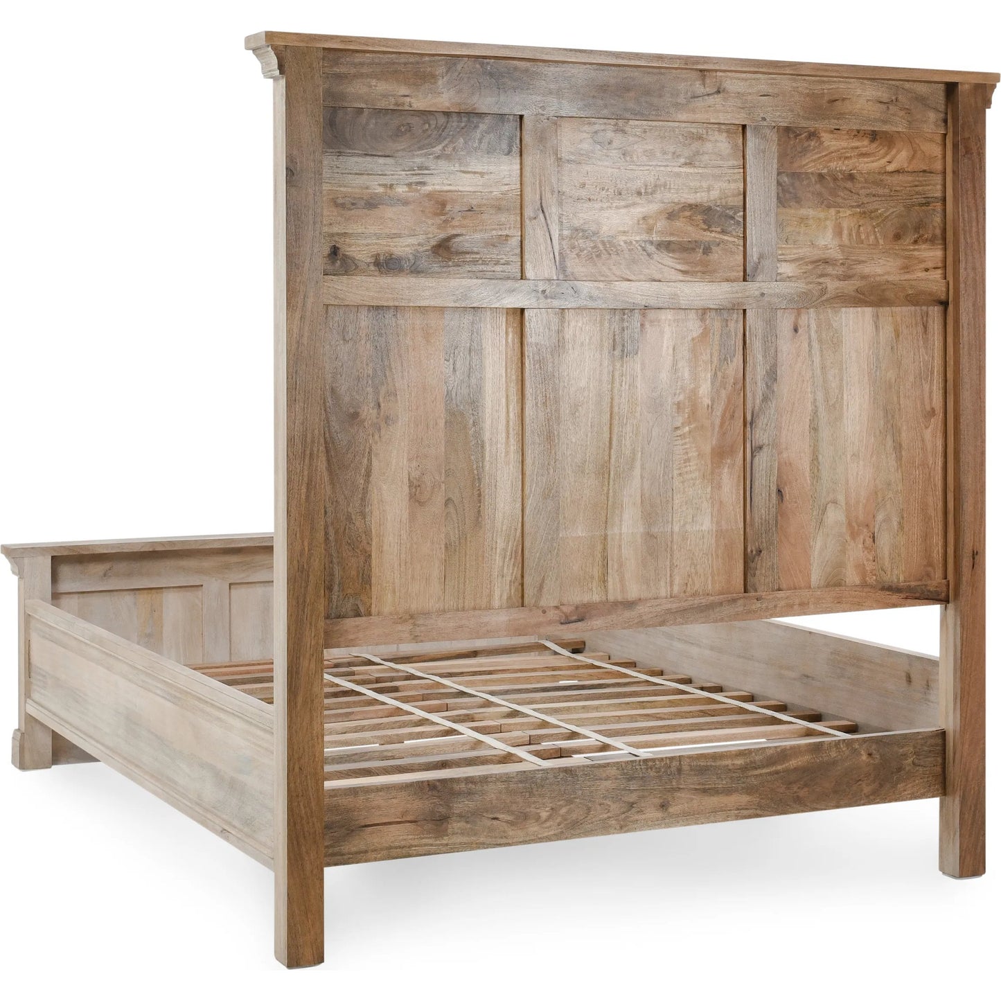 004 SI-2256337,SI-2256338 | Additional Silo | Adelaide Eastern Mango Wood Bed by Classic Home in white wash. Made from mango wood in a transitional style.