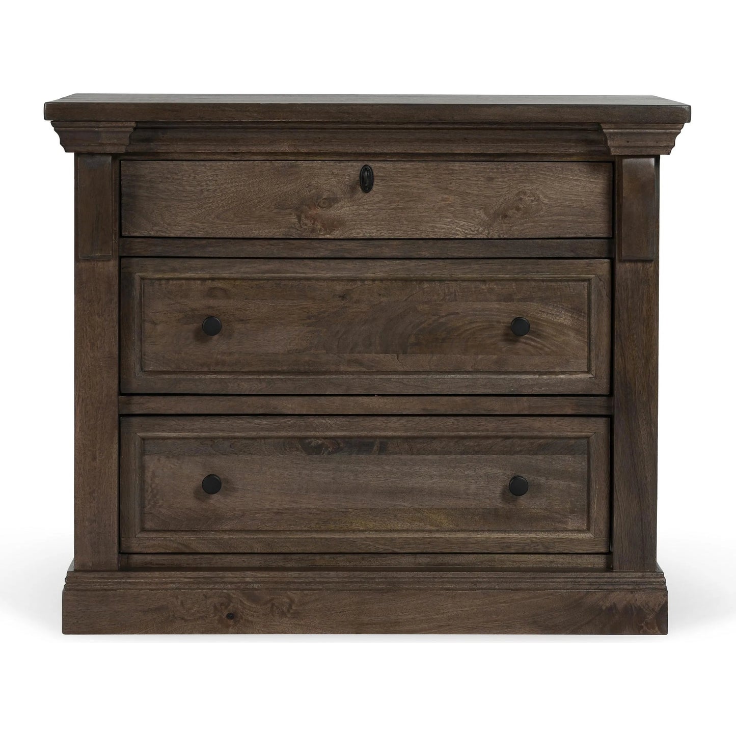 005 SI-2238942 | Additional Silo | Adelaide Three-Drawer Mango Wood Nightstand by Classic Home in cocoa brown. Made from mango wood in a traditional style.