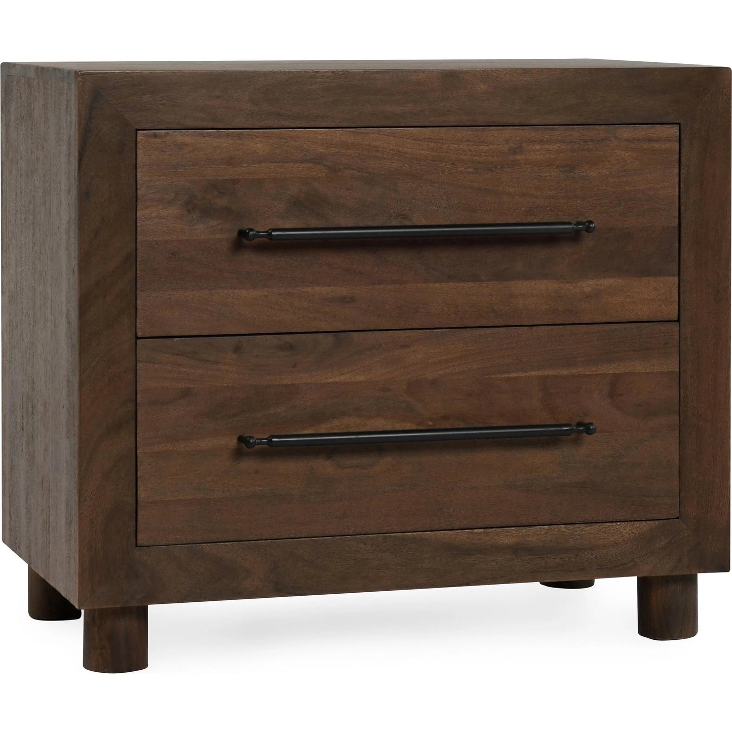 005 SI-2238943 | Additional Silo | Jaxon Two-Drawer Acacia Wood Nightstand by Classic Home in cocoa brown. Made from acacia wood in a traditional style.