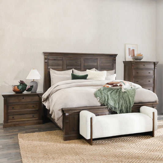 Adelaide Mango Wood Bed by Classic Home in brown. Made from mango wood in a traditional style.