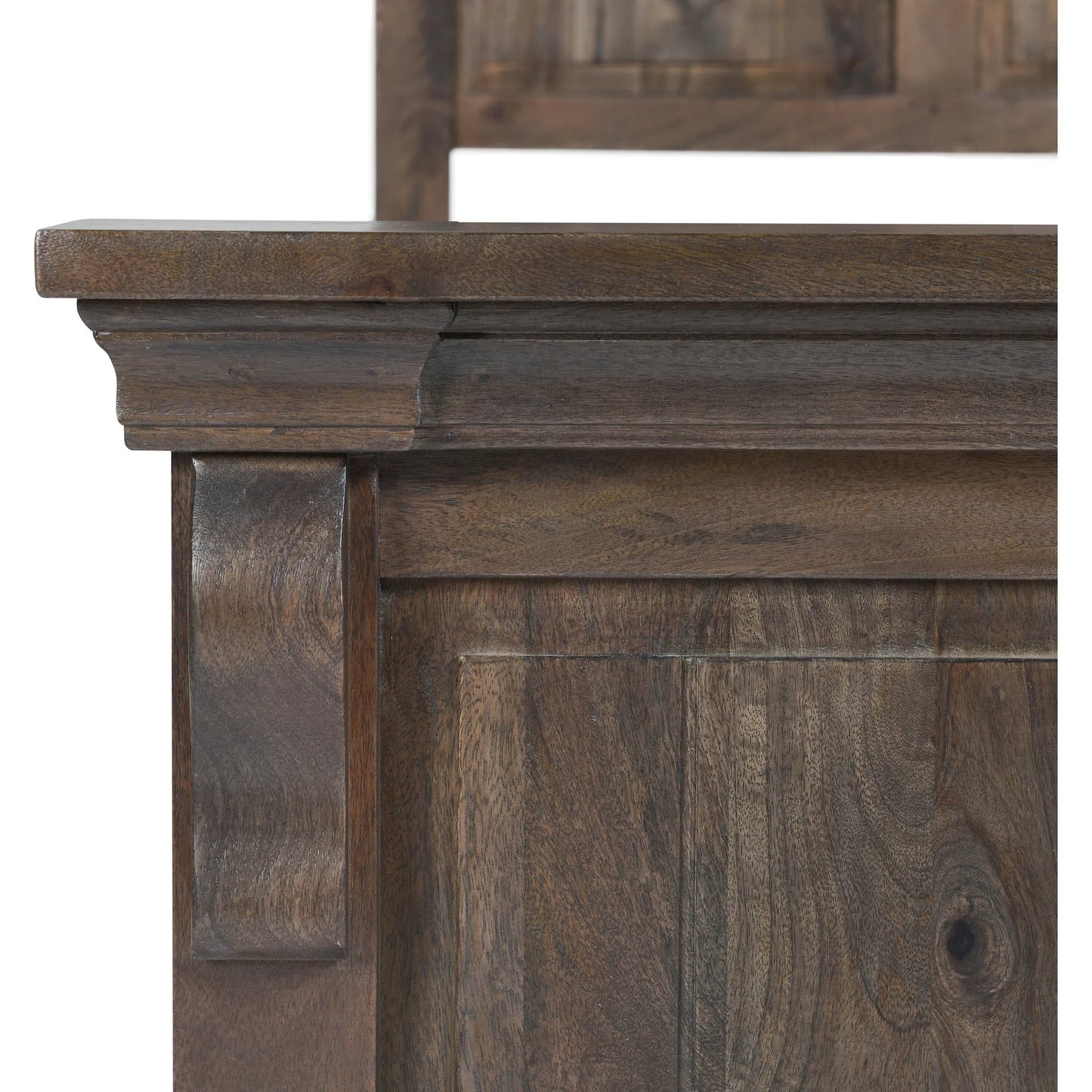 019 SI-2249261 | Closeup | Adelaide Mango Wood Bed by Classic Home in brown. Made from mango wood in a traditional style.