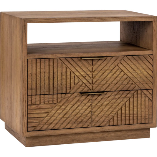 Santa Clara 2-Drawer Nightstand by Classic Home in oak golden. Made from oak veneer in a modern style.