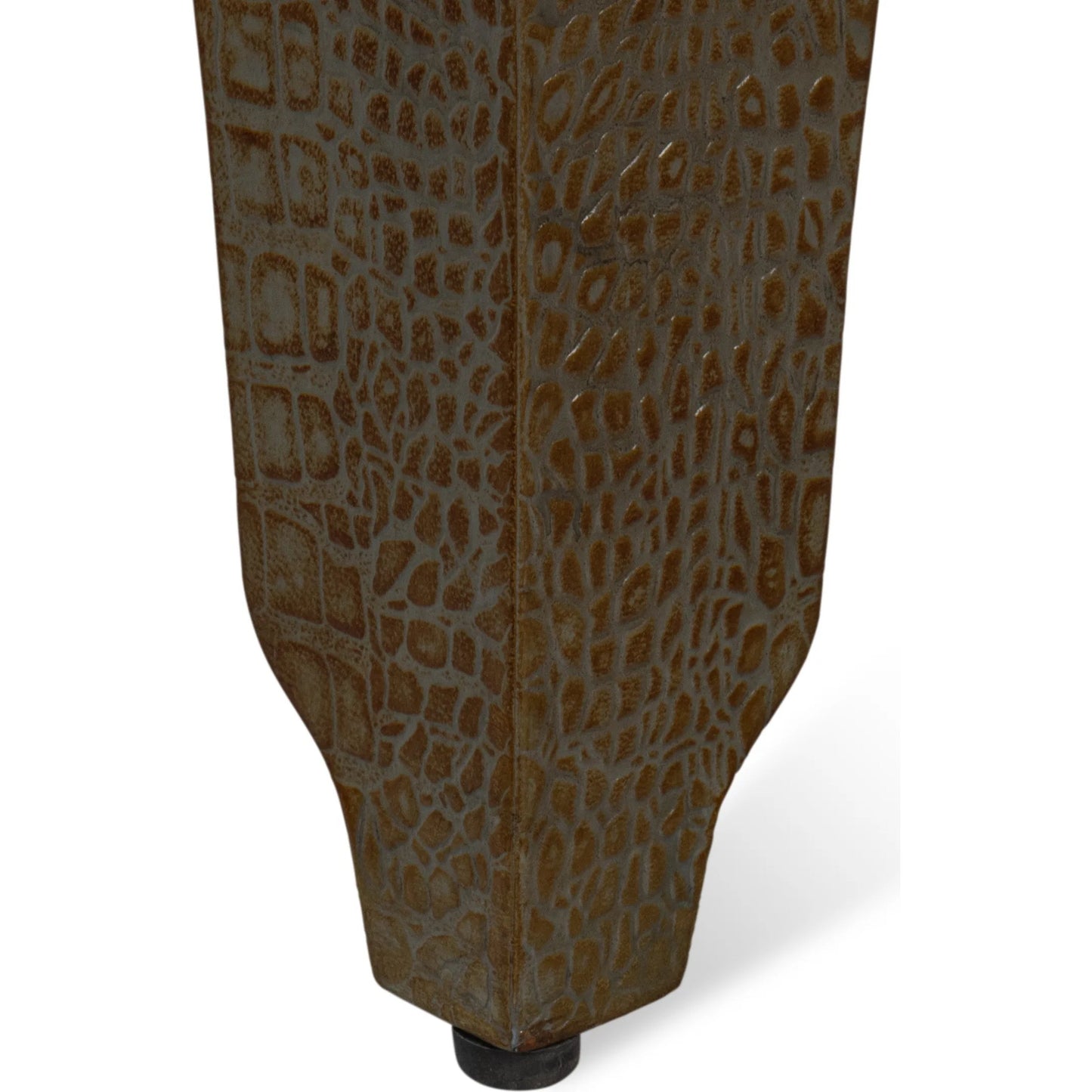 018 SI-2238582 | Additional Silo | Croco Embossed Leather Stool by Sarreid Ltd.. Made from leather, wood in a unique style.