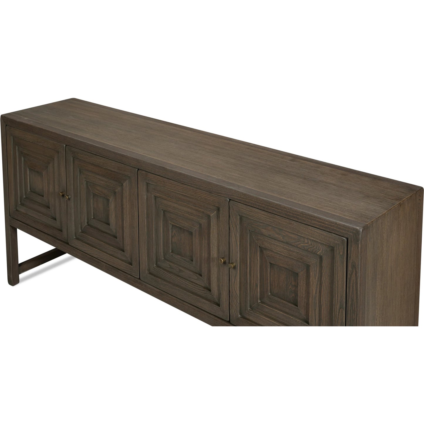 009 SI-2238610 | Additional Silo | Dice 4 Door Sideboard by Sarreid Ltd. in brown. Made from reclaimed beech wood in a unique style.