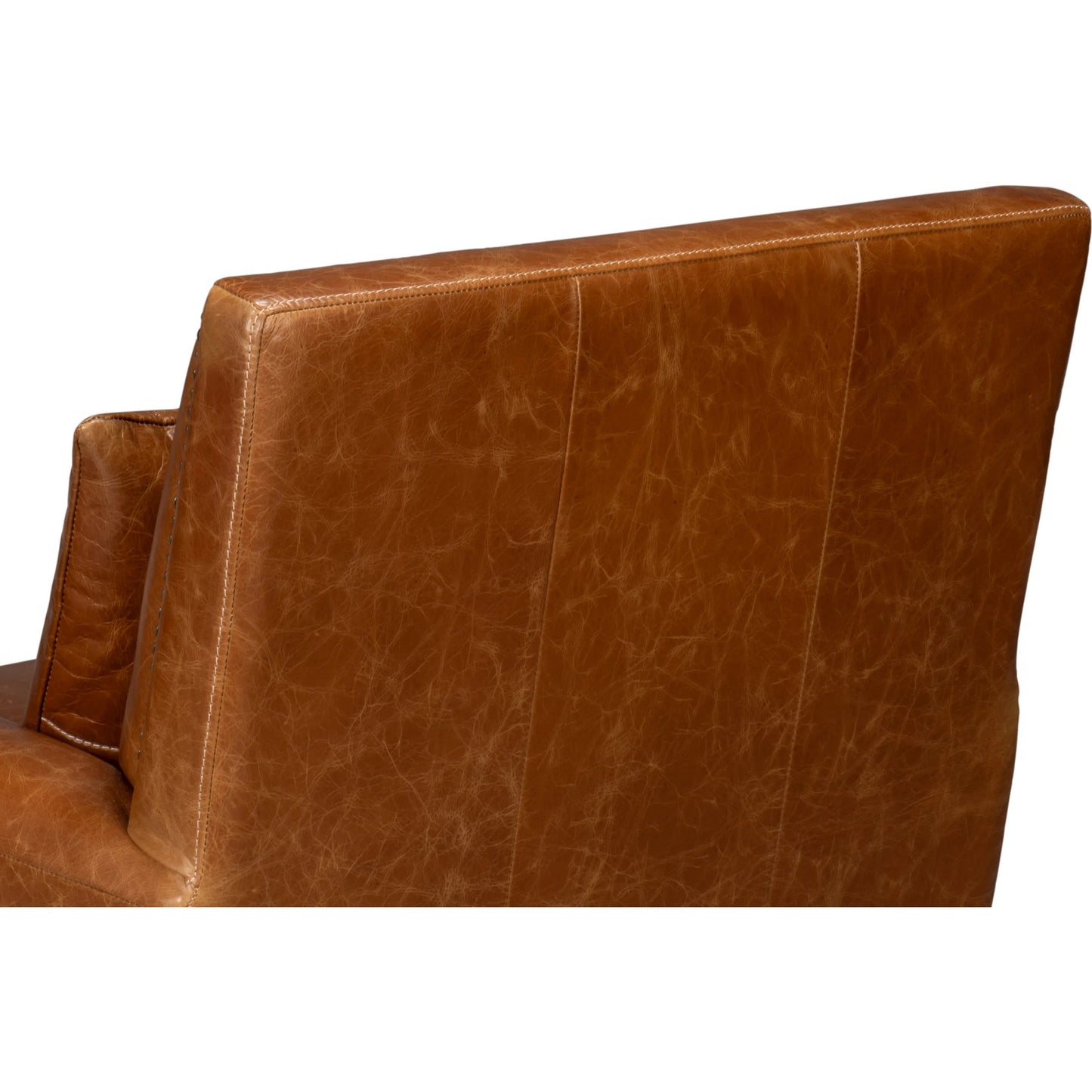 012 SI-2238614 | Additional Silo | Dimity Distilled Leather Chair by Sarreid Ltd. in brown. Made from cuba brown leather, wood in a unique style.