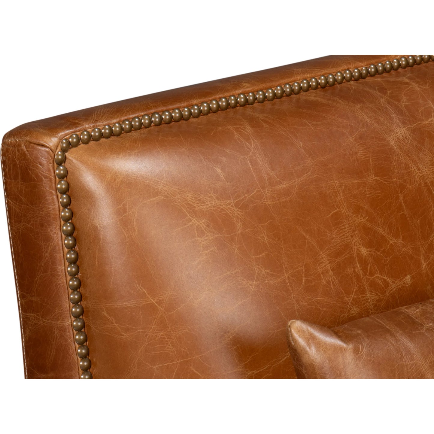 005 SI-2238614 | Additional Silo | Dimity Distilled Leather Chair by Sarreid Ltd. in brown. Made from cuba brown leather, wood in a unique style.