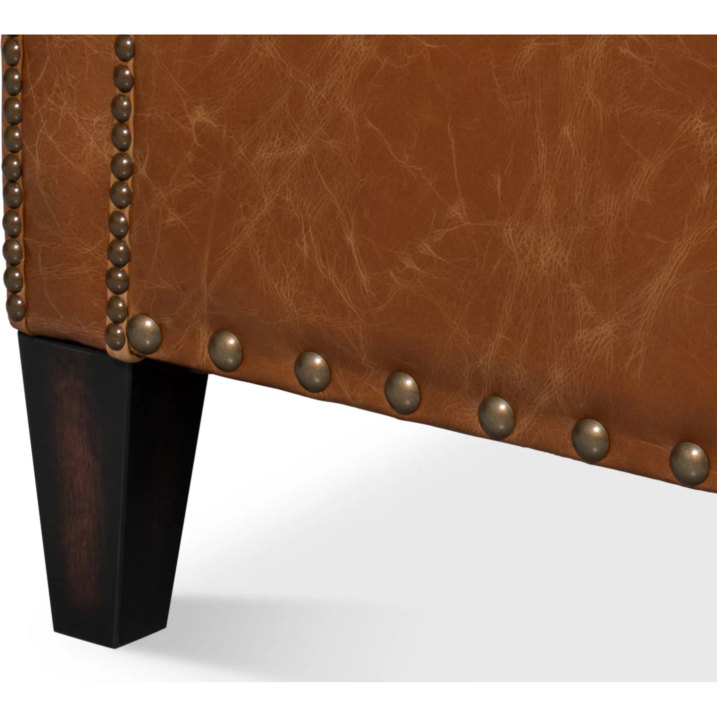 011 SI-2238614 | Additional Silo | Dimity Distilled Leather Chair by Sarreid Ltd. in brown. Made from cuba brown leather, wood in a unique style.
