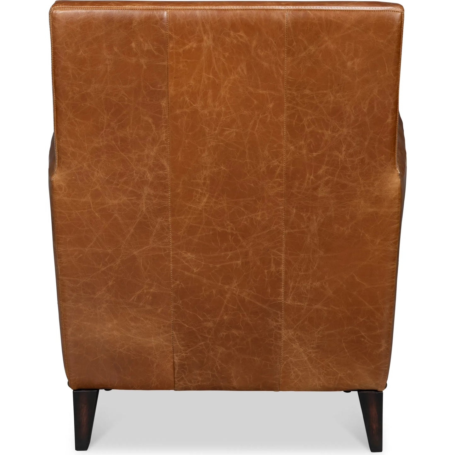 006 SI-2238614 | Additional Silo | Dimity Distilled Leather Chair by Sarreid Ltd. in brown. Made from cuba brown leather, wood in a unique style.