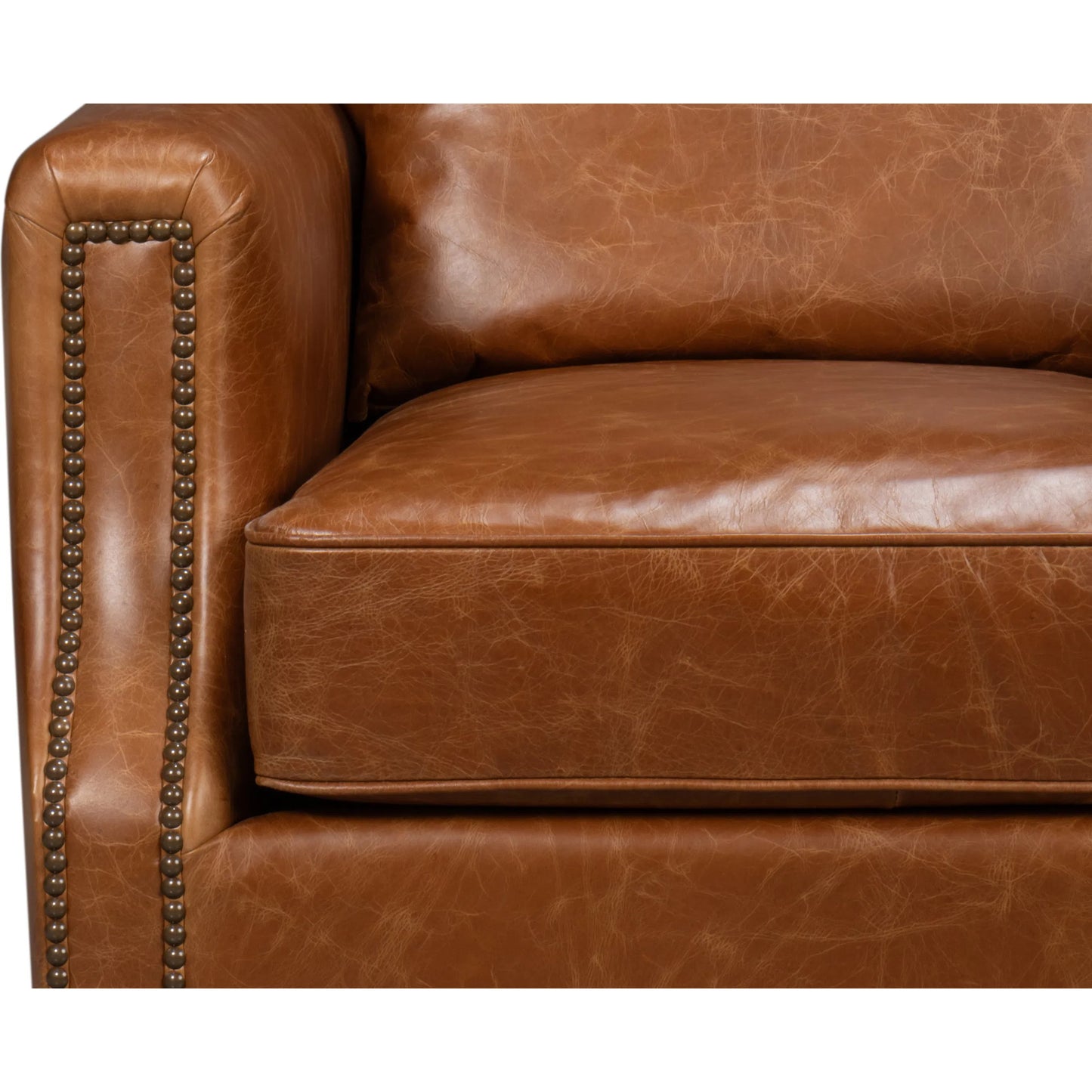 002 SI-2238614 | Additional Silo | Dimity Distilled Leather Chair by Sarreid Ltd. in brown. Made from cuba brown leather, wood in a unique style.