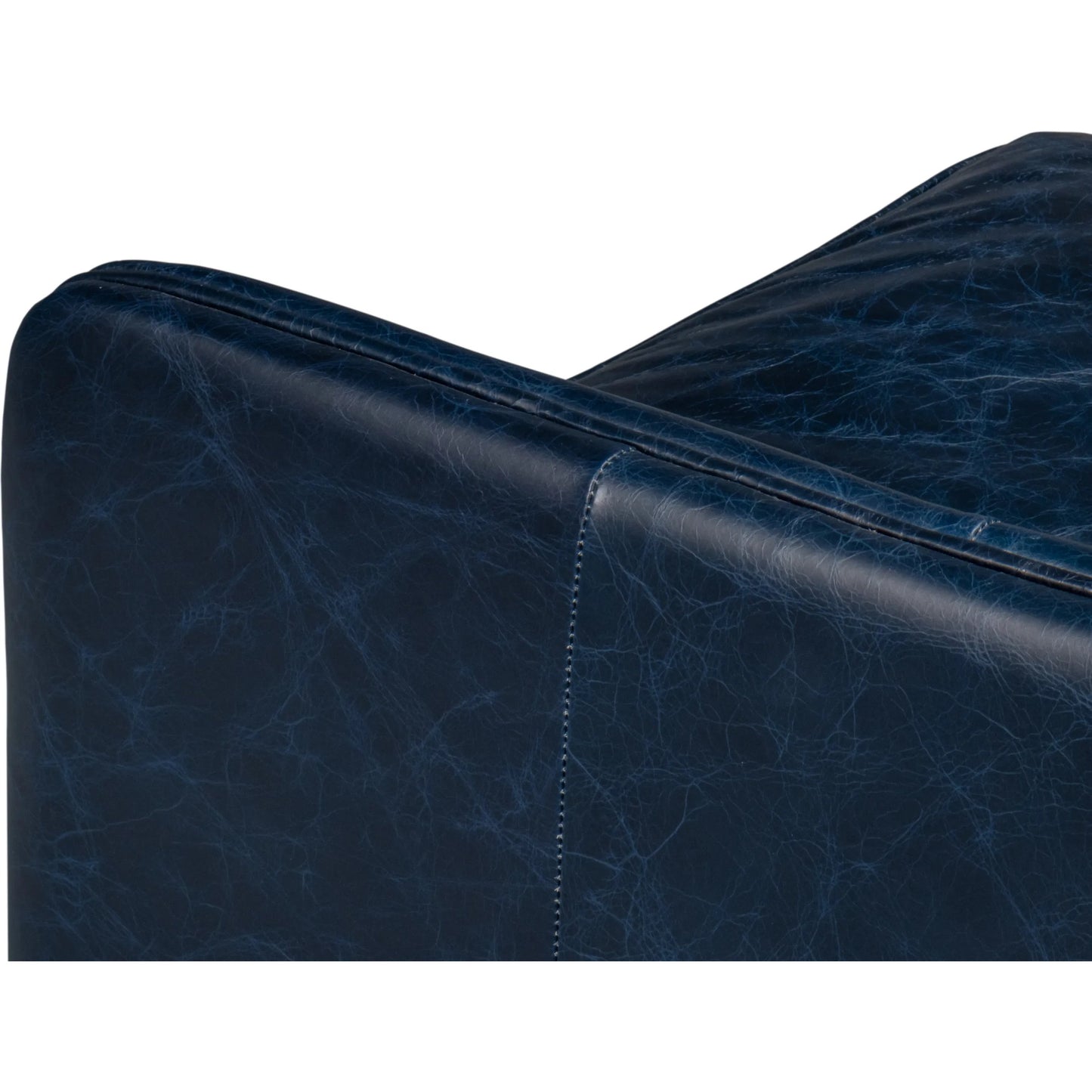 008 SI-2238616 | Additional Silo | Alehandro Leather Sofa by Sarreid Ltd. in chateau blue. Made from leather, wood in a unique style.