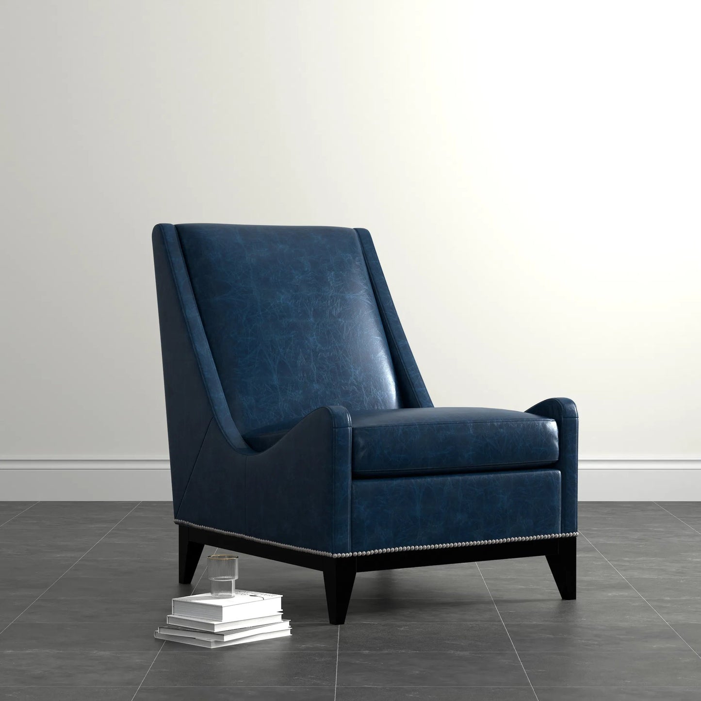 039 SI-2238655 | Lifestyle | Brandy Accent Chair by Sarreid Ltd.. Made from leather, wood in a unique style.