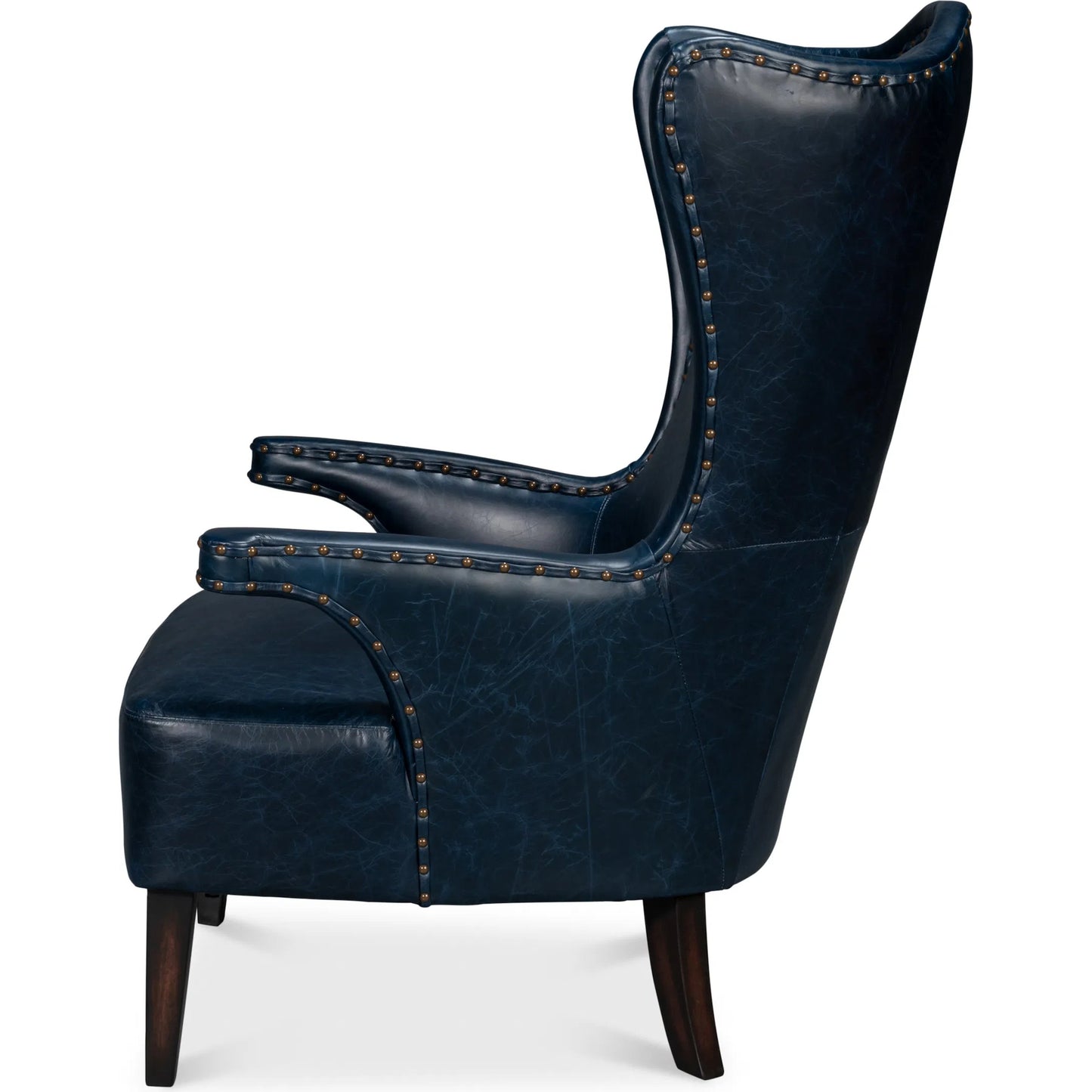 021 SI-2238664 | Additional Silo | Drake Distilled Leather Chair by Sarreid Ltd.. Made from leather in a unique style.
