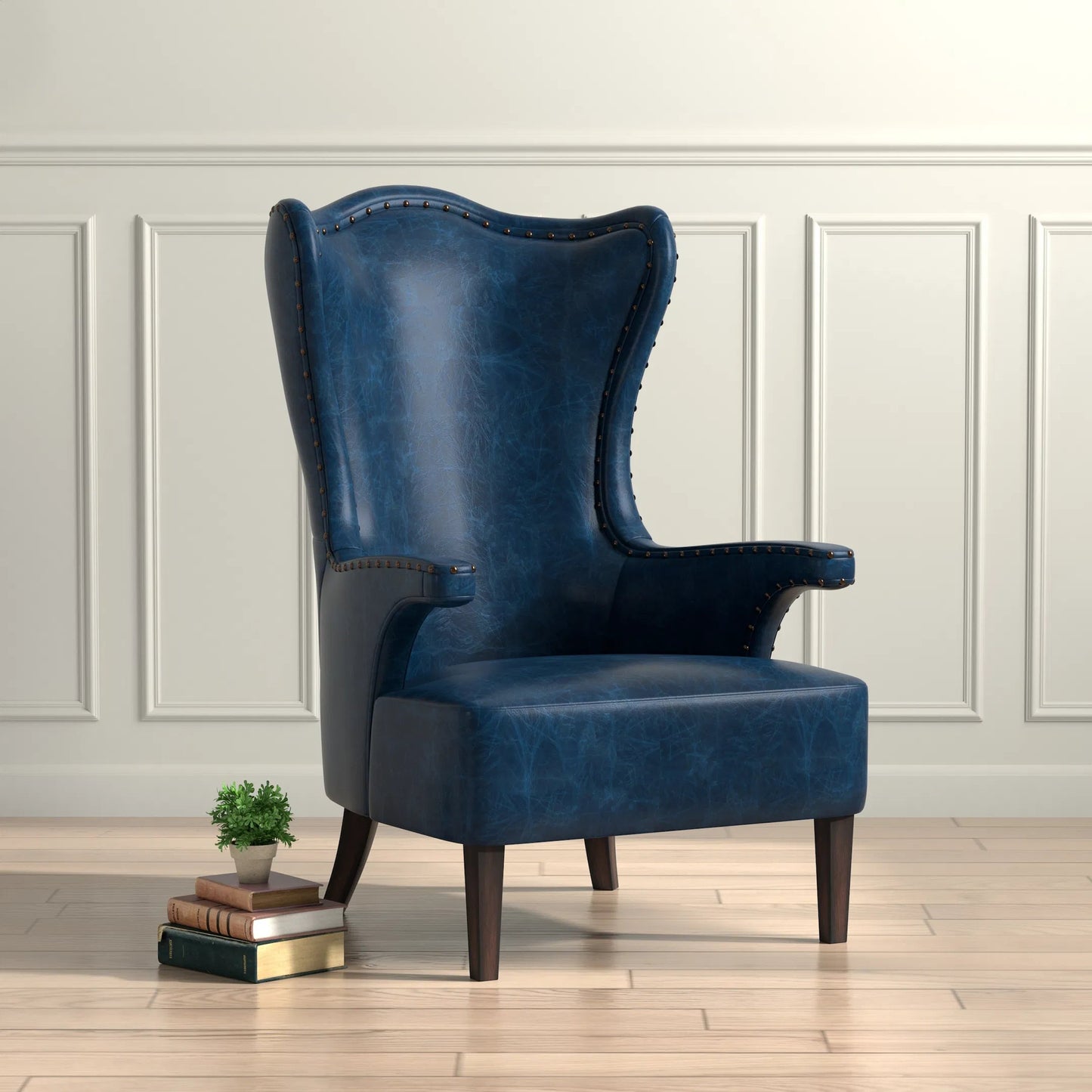040 SI-2238664 | Lifestyle | Drake Distilled Leather Chair by Sarreid Ltd.. Made from leather in a unique style.