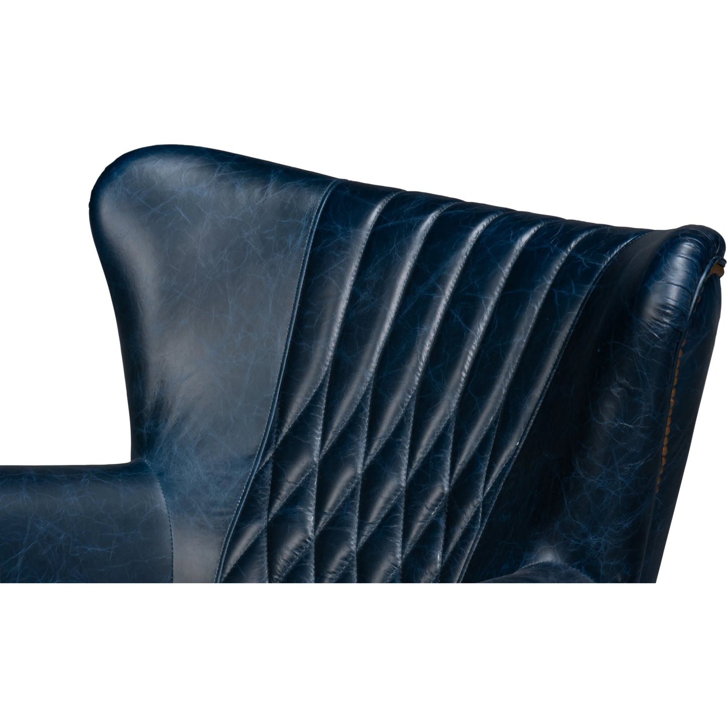 019 SI-2238676 | Additional Silo | Bugatti Leather Swivel Chair by Sarreid Ltd.. Made from wood, nailhead, leather in a transitional style.