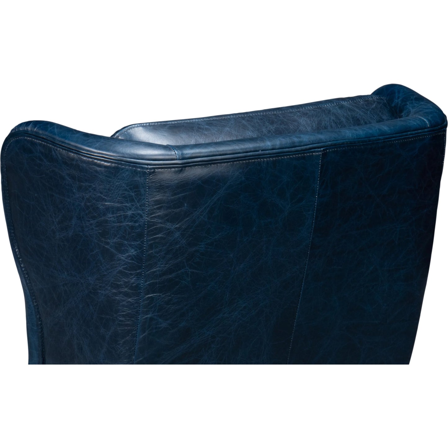 041 SI-2238685 | Additional Silo | Elite Wing Lounge Chair by Sarreid Ltd.. Made from rubber wood, top grain cow leather in a rustic style.