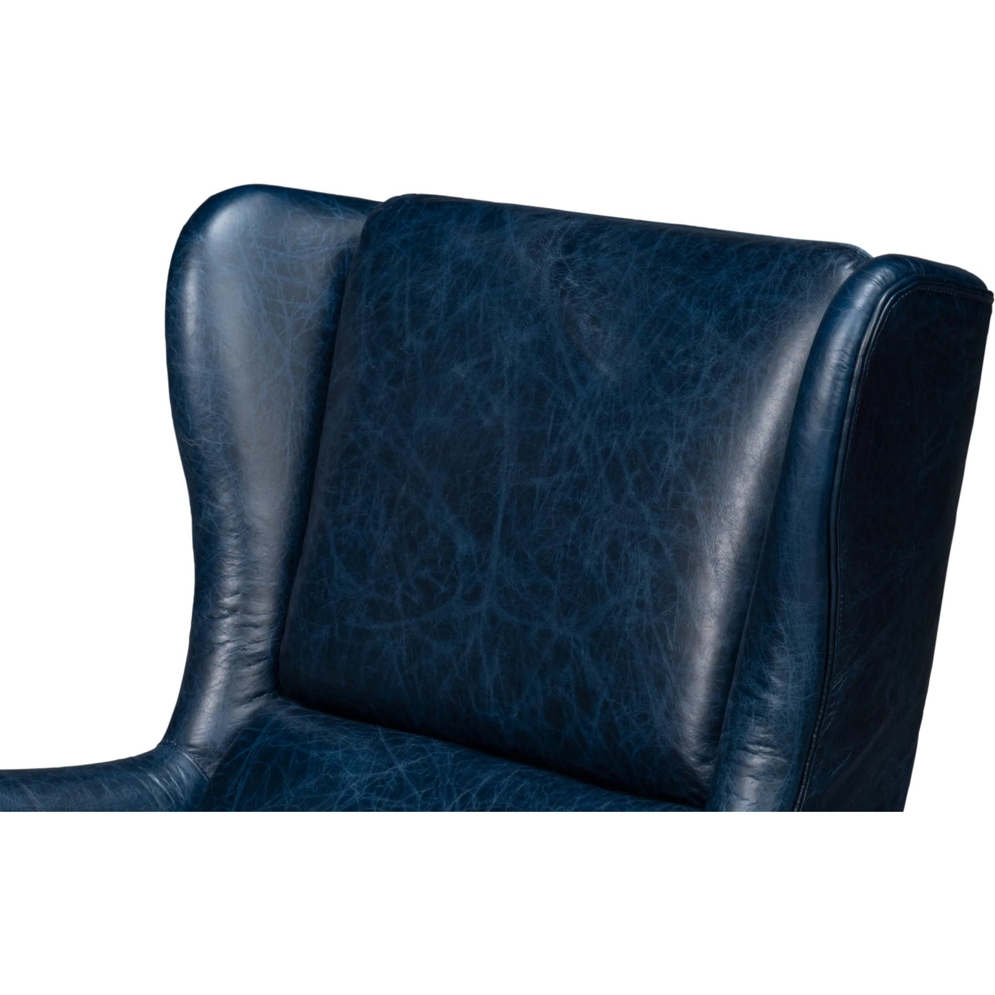 032 SI-2238685 | Additional Silo | Elite Wing Lounge Chair by Sarreid Ltd.. Made from rubber wood, top grain cow leather in a rustic style.