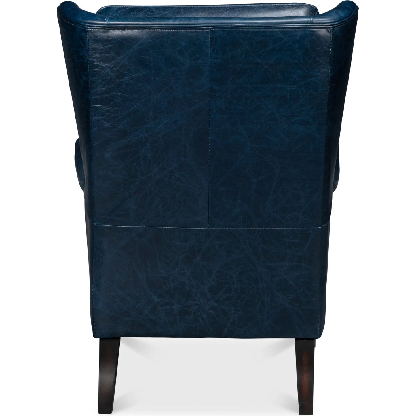 035 SI-2238685 | Additional Silo | Elite Wing Lounge Chair by Sarreid Ltd.. Made from rubber wood, top grain cow leather in a rustic style.
