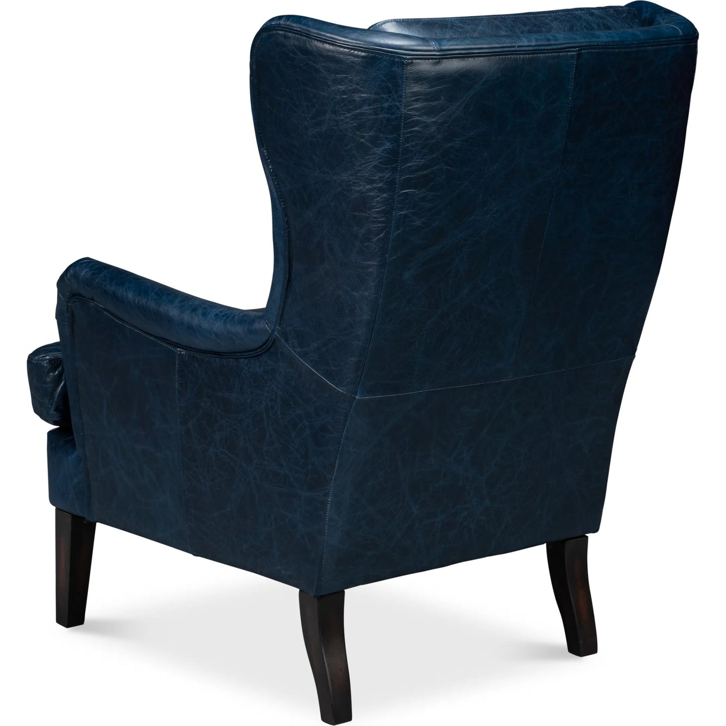 040 SI-2238685 | Additional Silo | Elite Wing Lounge Chair by Sarreid Ltd.. Made from rubber wood, top grain cow leather in a rustic style.
