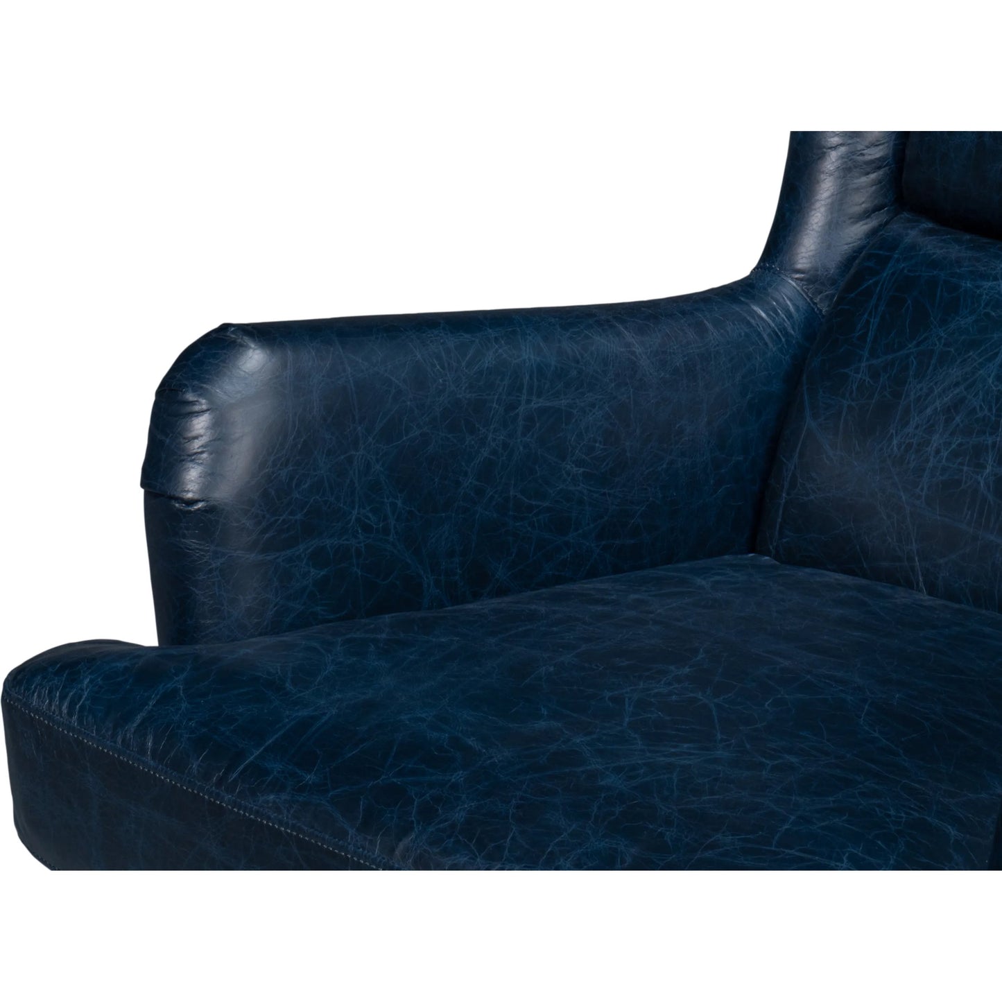 037 SI-2238685 | Additional Silo | Elite Wing Lounge Chair by Sarreid Ltd.. Made from rubber wood, top grain cow leather in a rustic style.