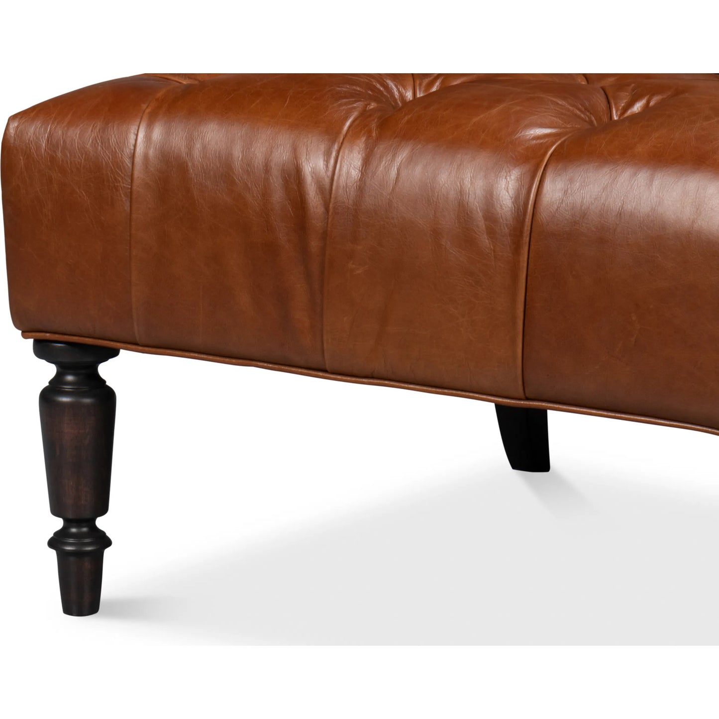 009 SI-2238702 | Additional Silo | Benton Distilled Leather Chair by Sarreid Ltd. in havana brown. Made from leather in a unique style.