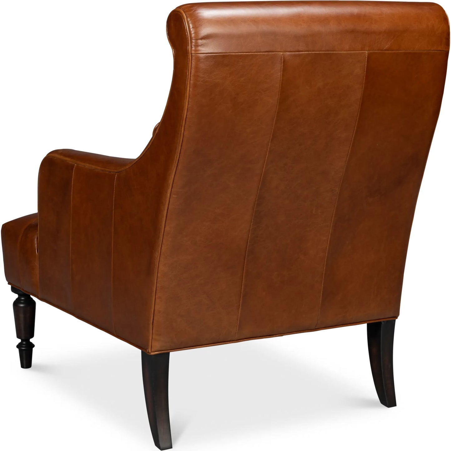 002 SI-2238702 | Additional Silo | Benton Distilled Leather Chair by Sarreid Ltd. in havana brown. Made from leather in a unique style.