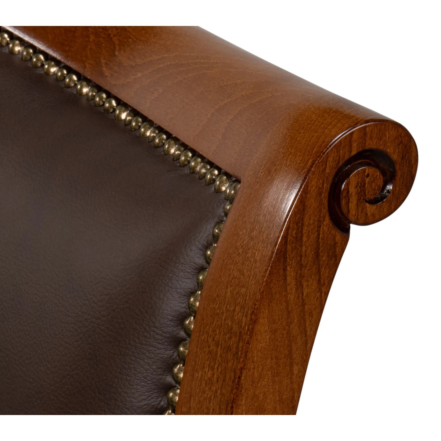 008 SI-2238708 | Additional Silo | Camile Leather Side Chair by Sarreid Ltd. in sierra brown and old world walnut. Made from leather, walnut in a unique style.