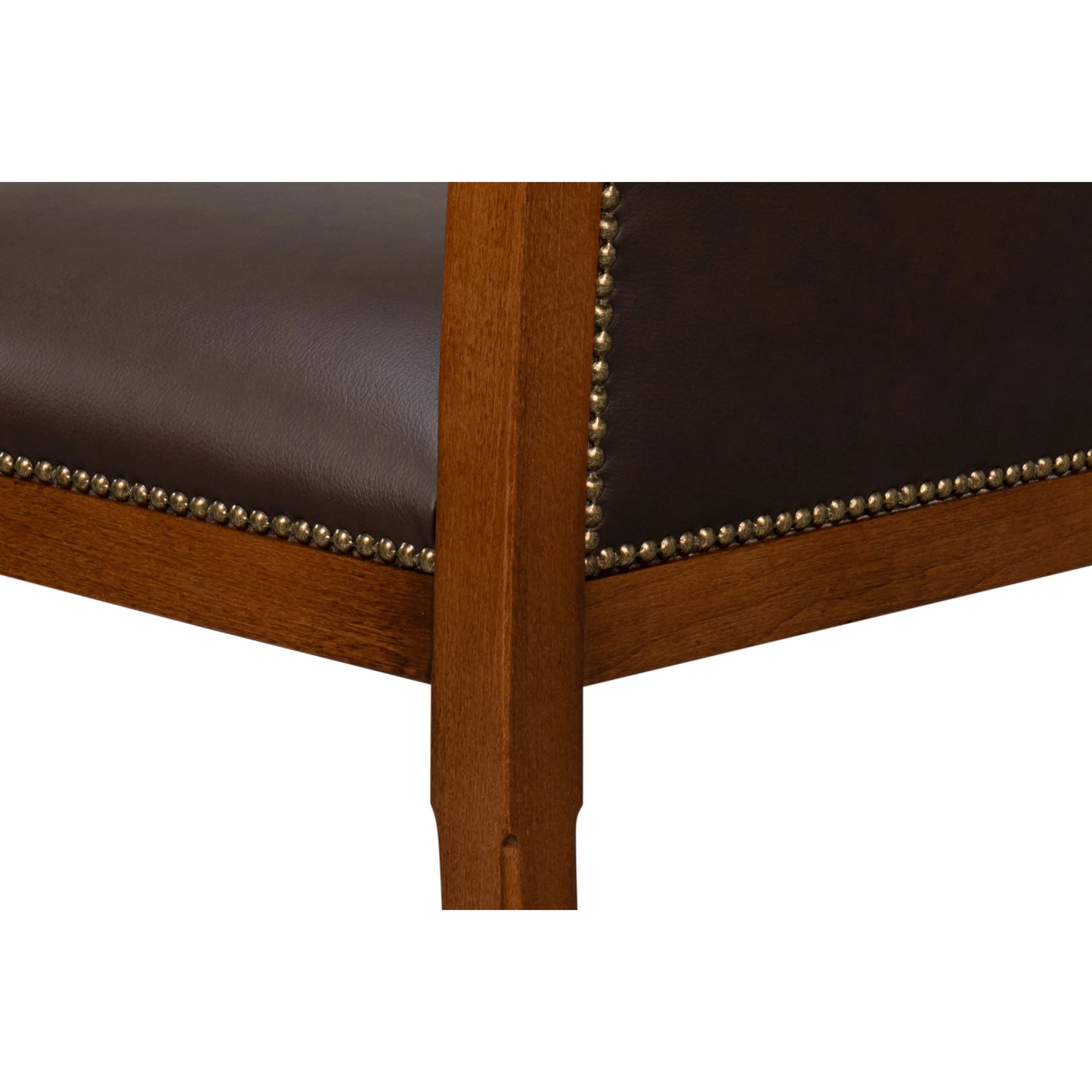 010 SI-2238708 | Additional Silo | Camile Leather Side Chair by Sarreid Ltd. in sierra brown and old world walnut. Made from leather, walnut in a unique style.