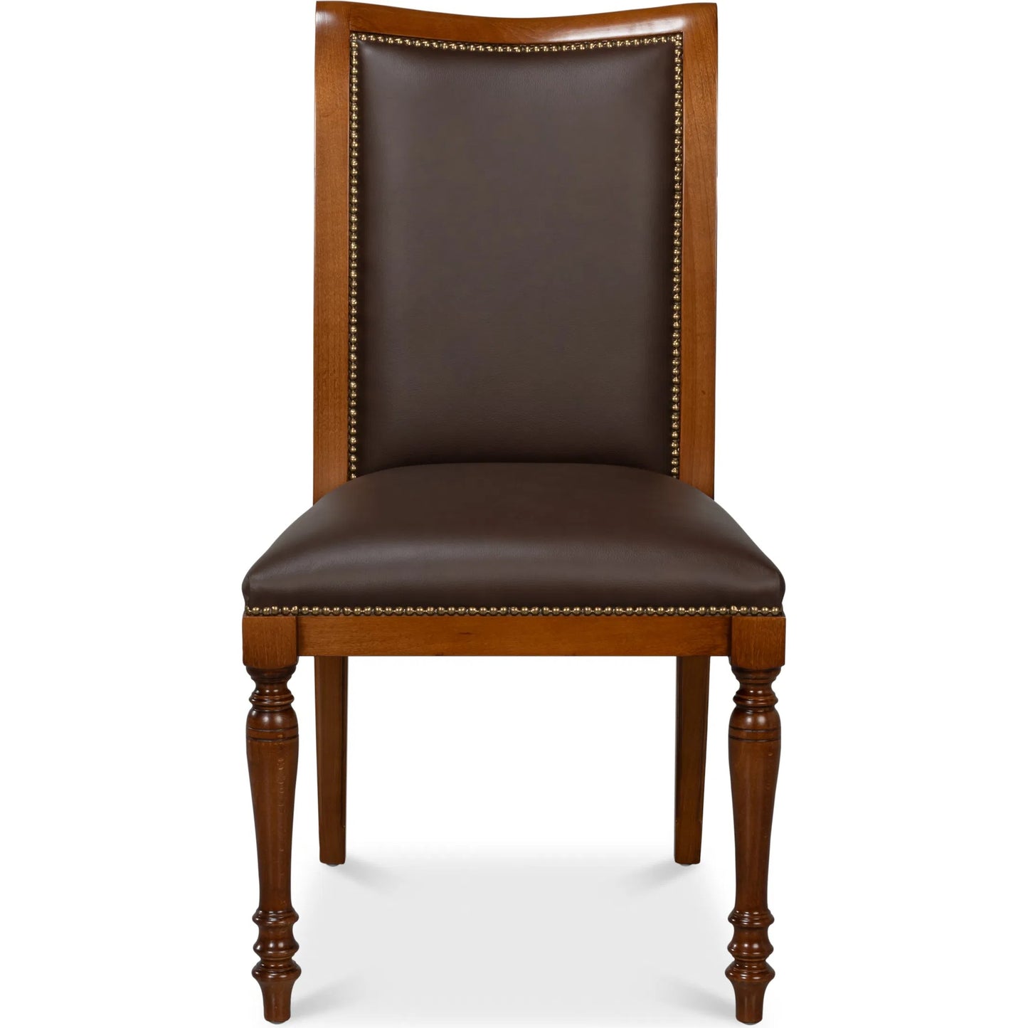 009 SI-2238708 | Additional Silo | Camile Leather Side Chair by Sarreid Ltd. in sierra brown and old world walnut. Made from leather, walnut in a unique style.