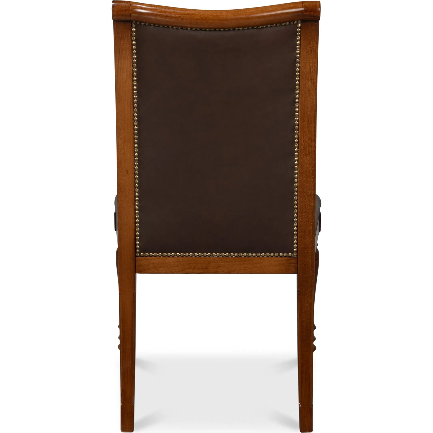 006 SI-2238708 | Additional Silo | Camile Leather Side Chair by Sarreid Ltd. in sierra brown and old world walnut. Made from leather, walnut in a unique style.