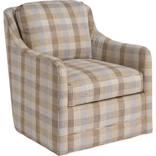 001 SI-2540441 | Primary Silo | Glenhaven Swivel Chair by Barclay Butera in beige, tan. Made from mahogany, fabric in a unique style.