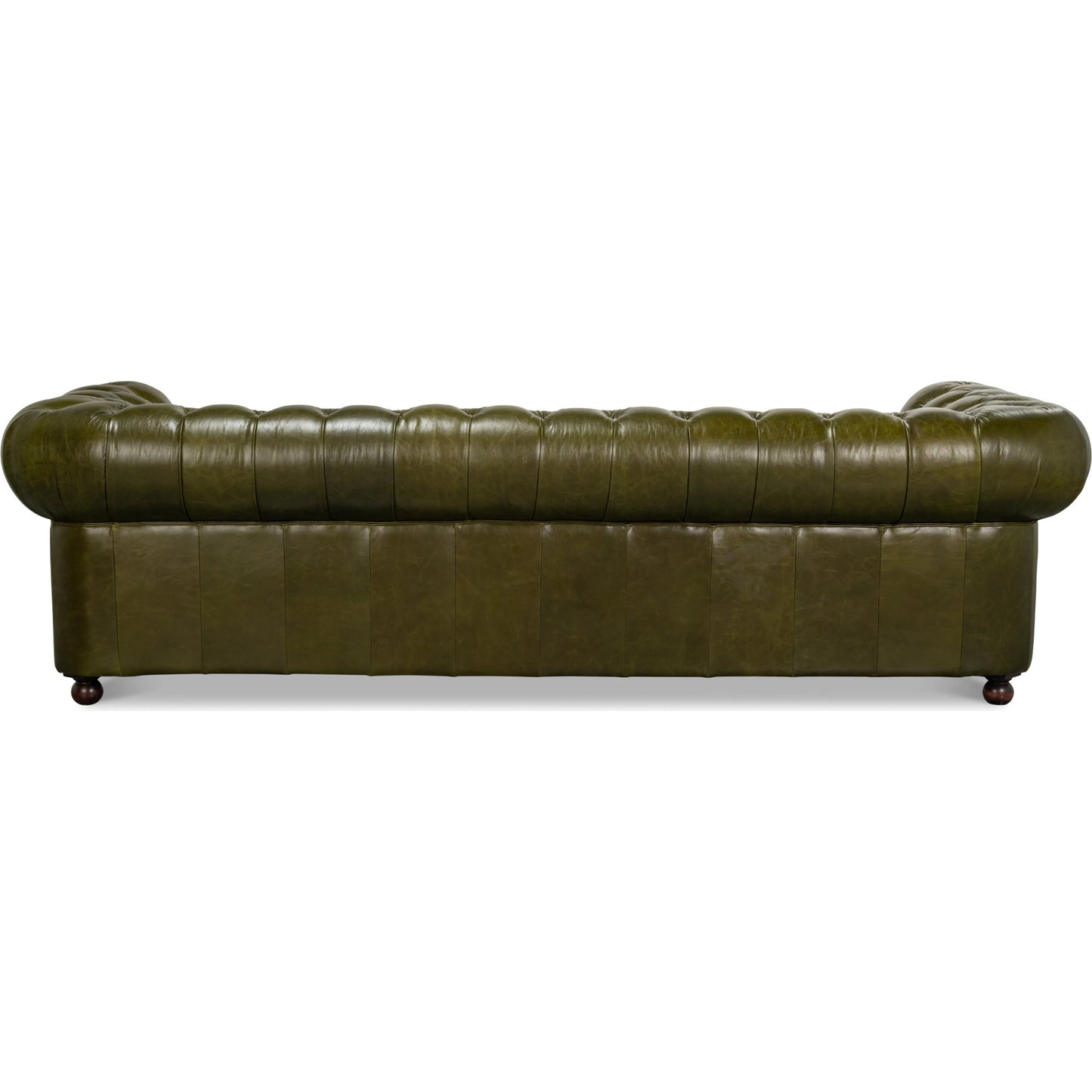 002 SI-2369166 | Additional Silo | Savile Leather Sofa by Sarreid Ltd. in britian green. Made from rubber wood legs, leather in a traditional style.