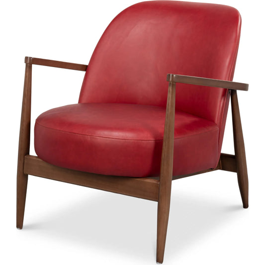 Pindar Armchair by Sarreid Ltd.. Made from leather, ash wood in a traditional style.