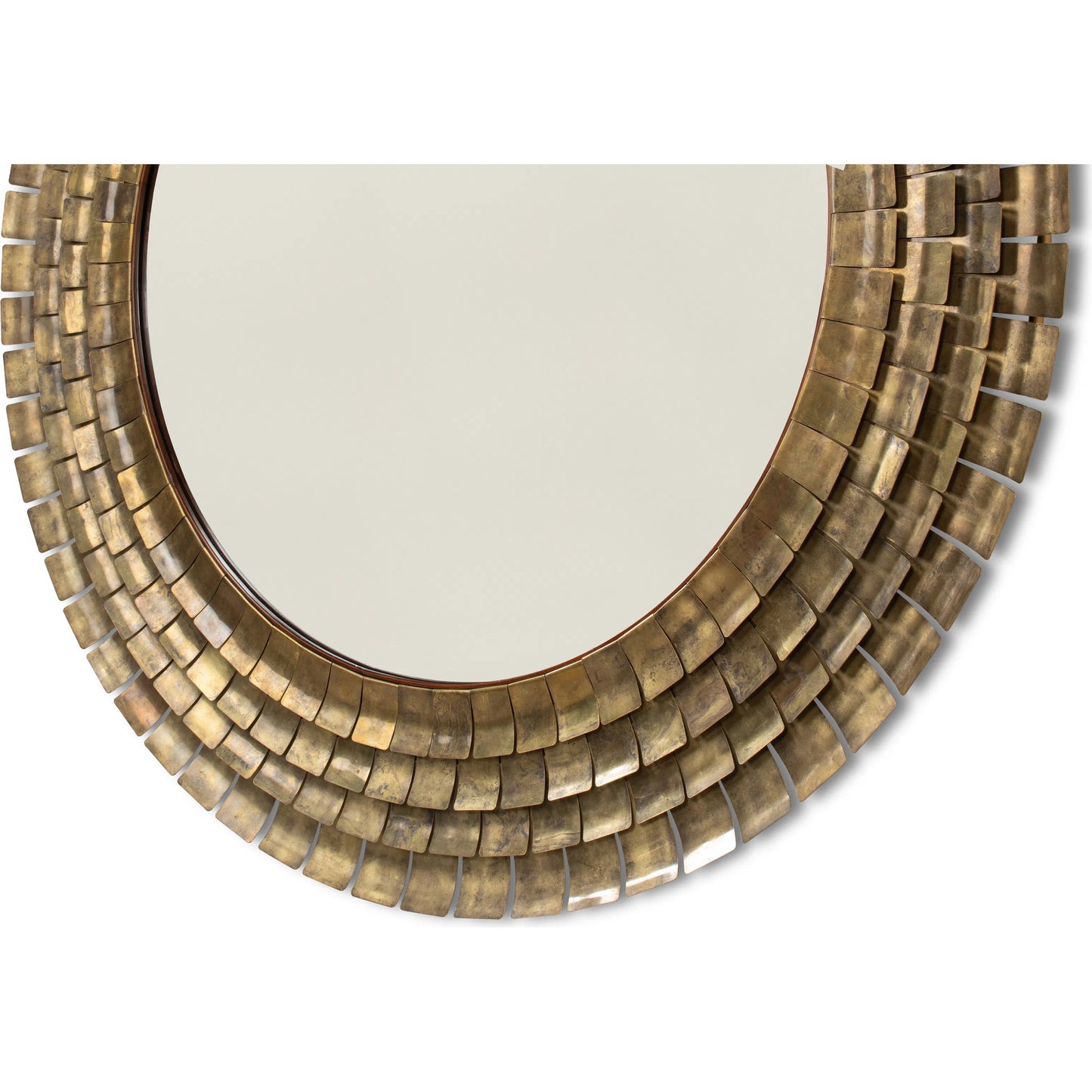 004 SI-2447891 | Additional Silo | Mistral Wall Mirror by Sarreid Ltd. in brass. Made from brass, clear mirror in a unique style.