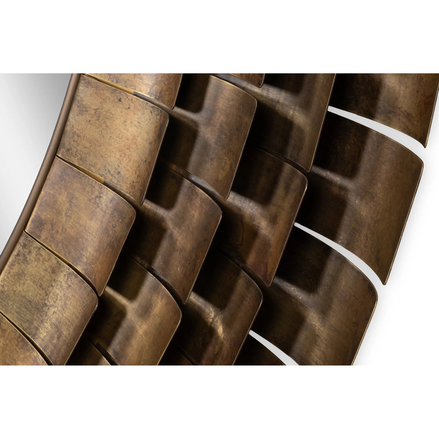 008 SI-2447891 | Additional Silo | Mistral Wall Mirror by Sarreid Ltd. in brass. Made from brass, clear mirror in a unique style.