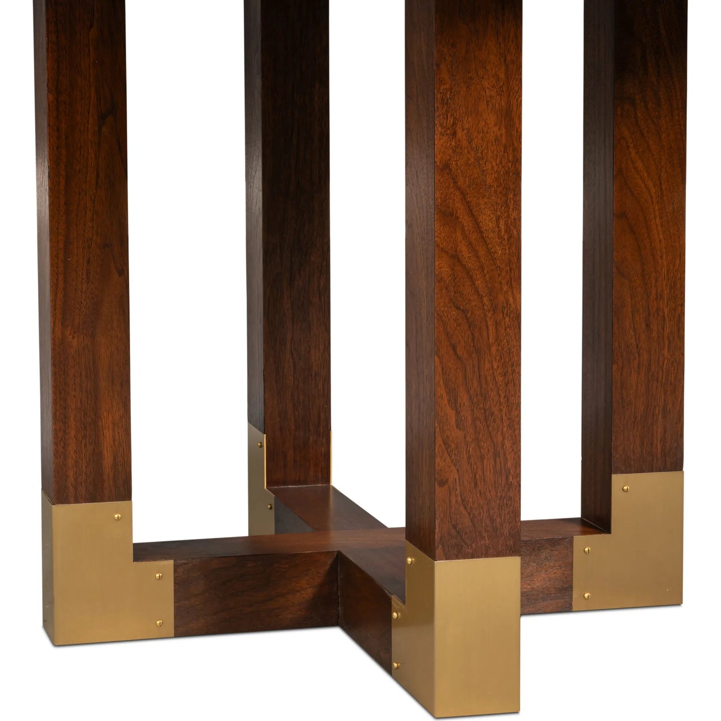 010 SI-2378481 | Closeup | Brooklyn Jupe Table by Sarreid Ltd. in walnut. Made from black walnut in a unique style.