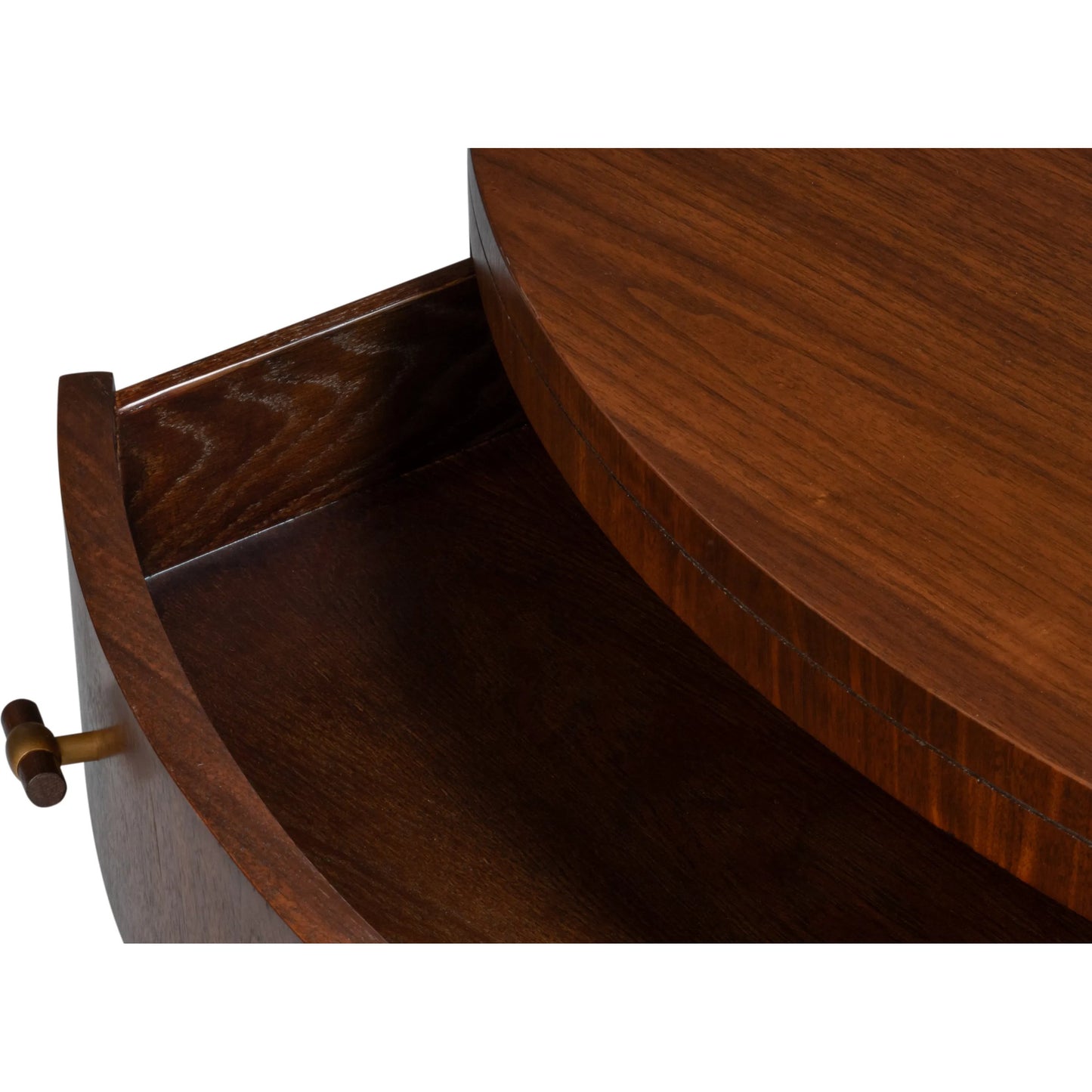 008 SI-2439039 | Closeup | Vero Cocktail Table by Sarreid Ltd. in walnut. Made from dark walnut in a unique style.