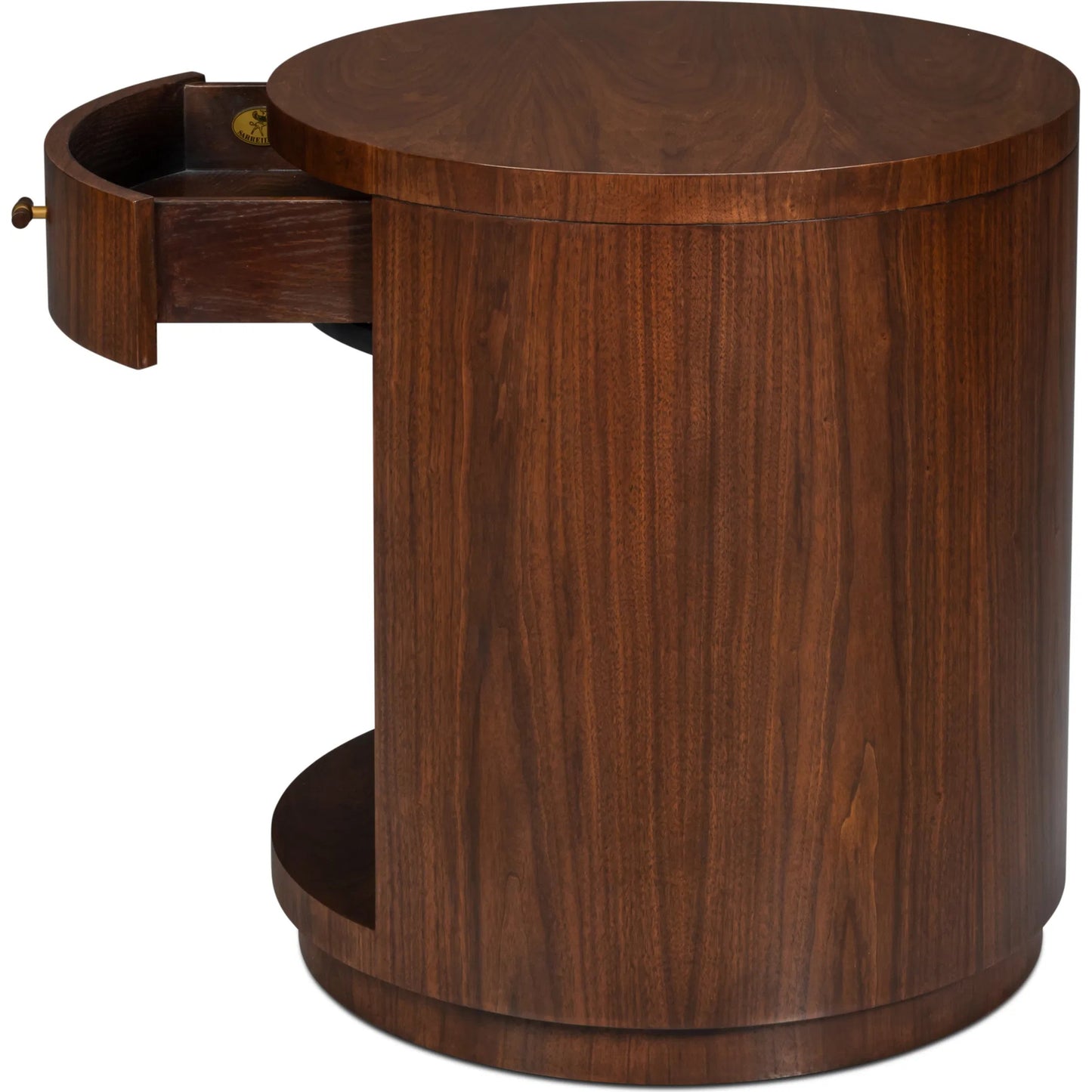 003 SI-2439041 | Additional Silo | Vero Side Table by Sarreid Ltd. in walnut. Made from dark walnut in a unique style.