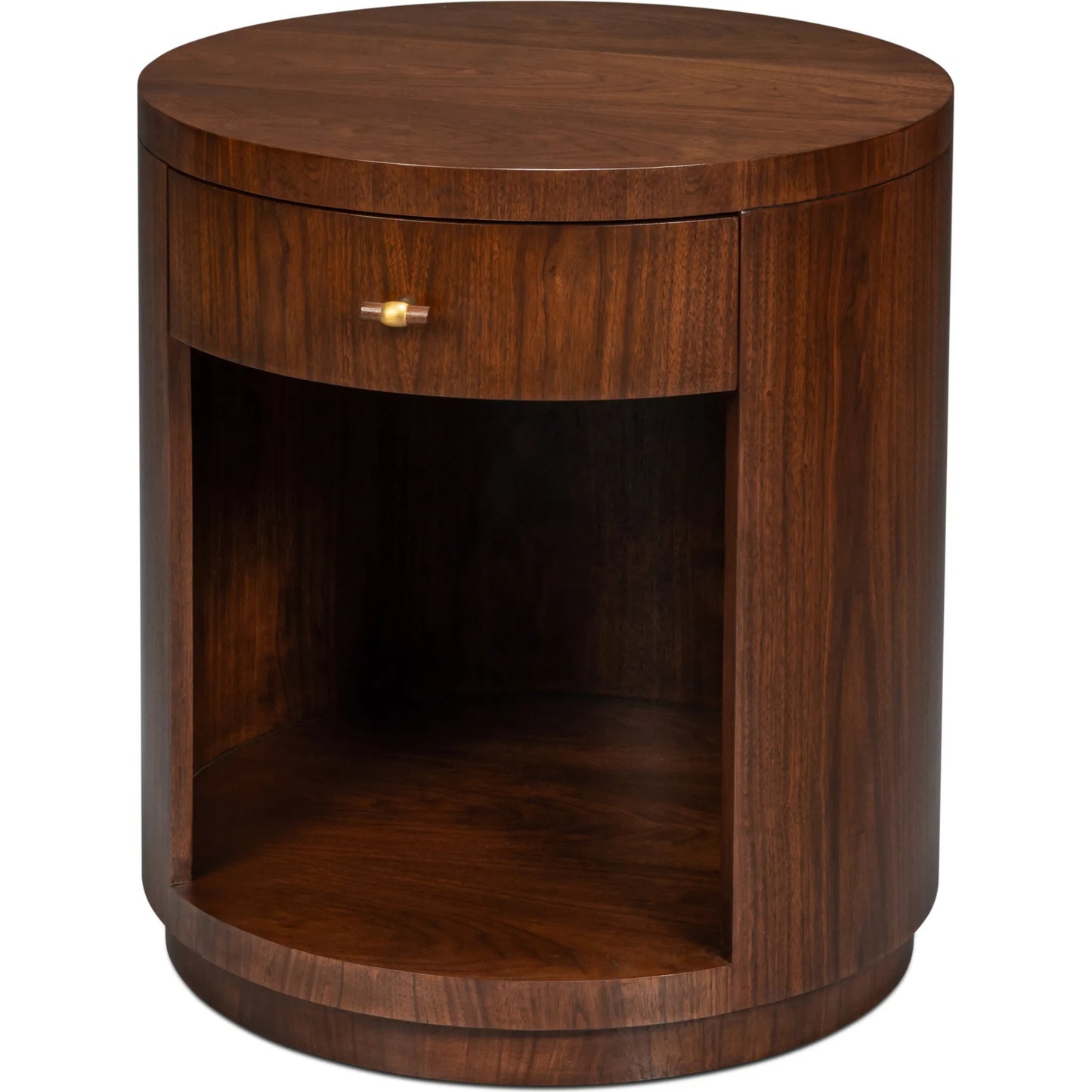 001 SI-2439041 | Primary Silo | Vero Side Table by Sarreid Ltd. in walnut. Made from dark walnut in a unique style.