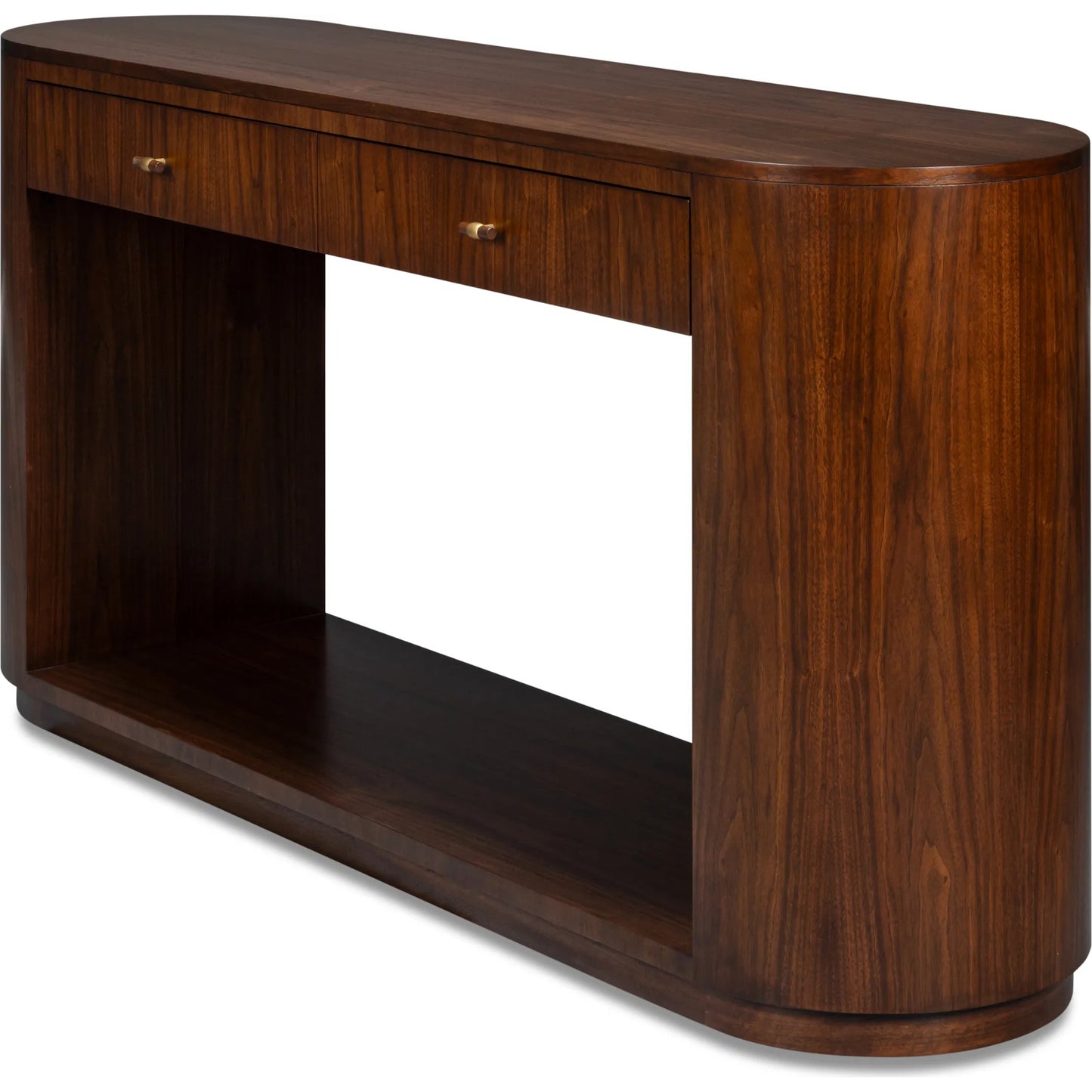 004 SI-2439040 | Additional Silo | Vero Console Table by Sarreid Ltd. in walnut. Made from dark walnut in a unique style.