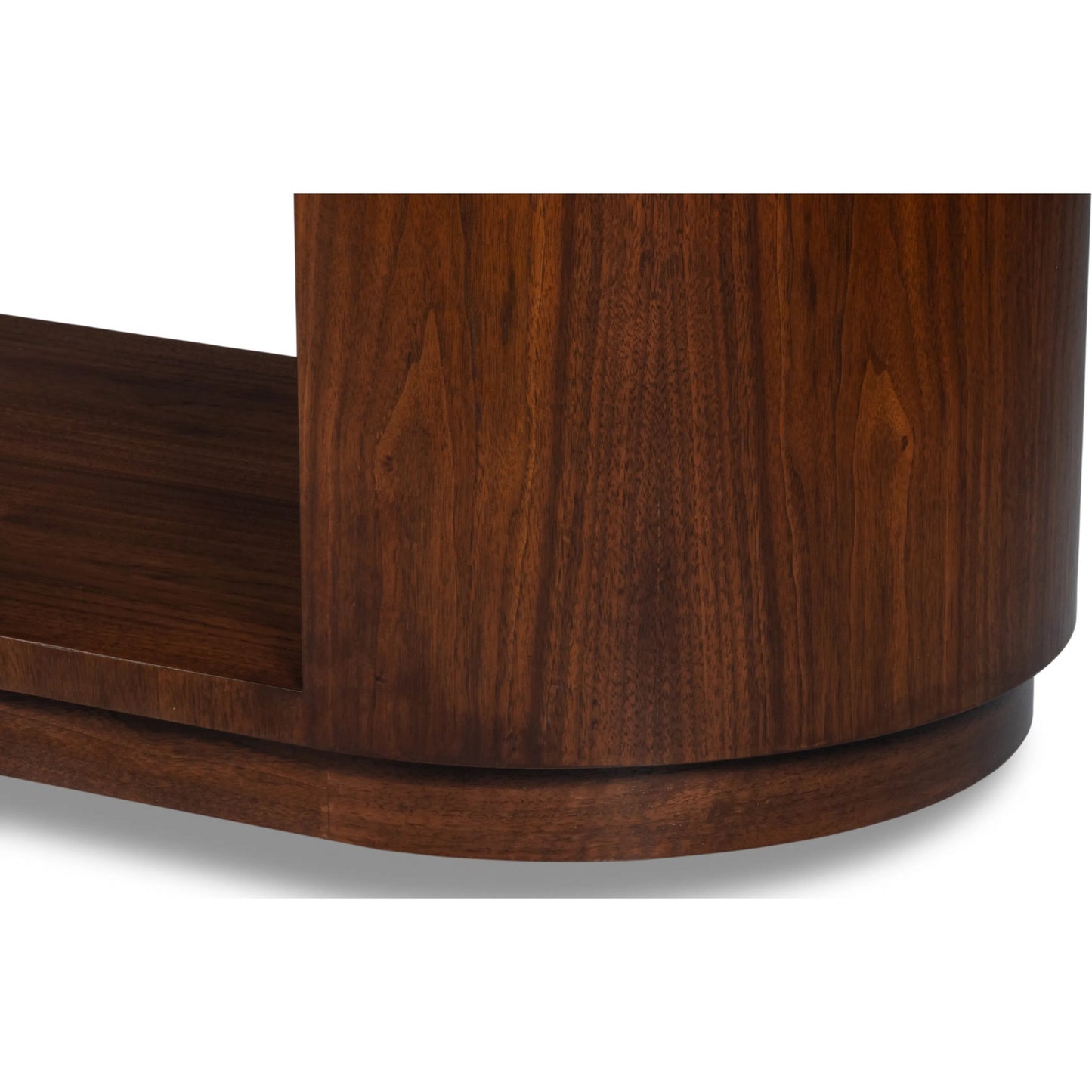 008 SI-2439040 | Closeup | Vero Console Table by Sarreid Ltd. in walnut. Made from dark walnut in a unique style.