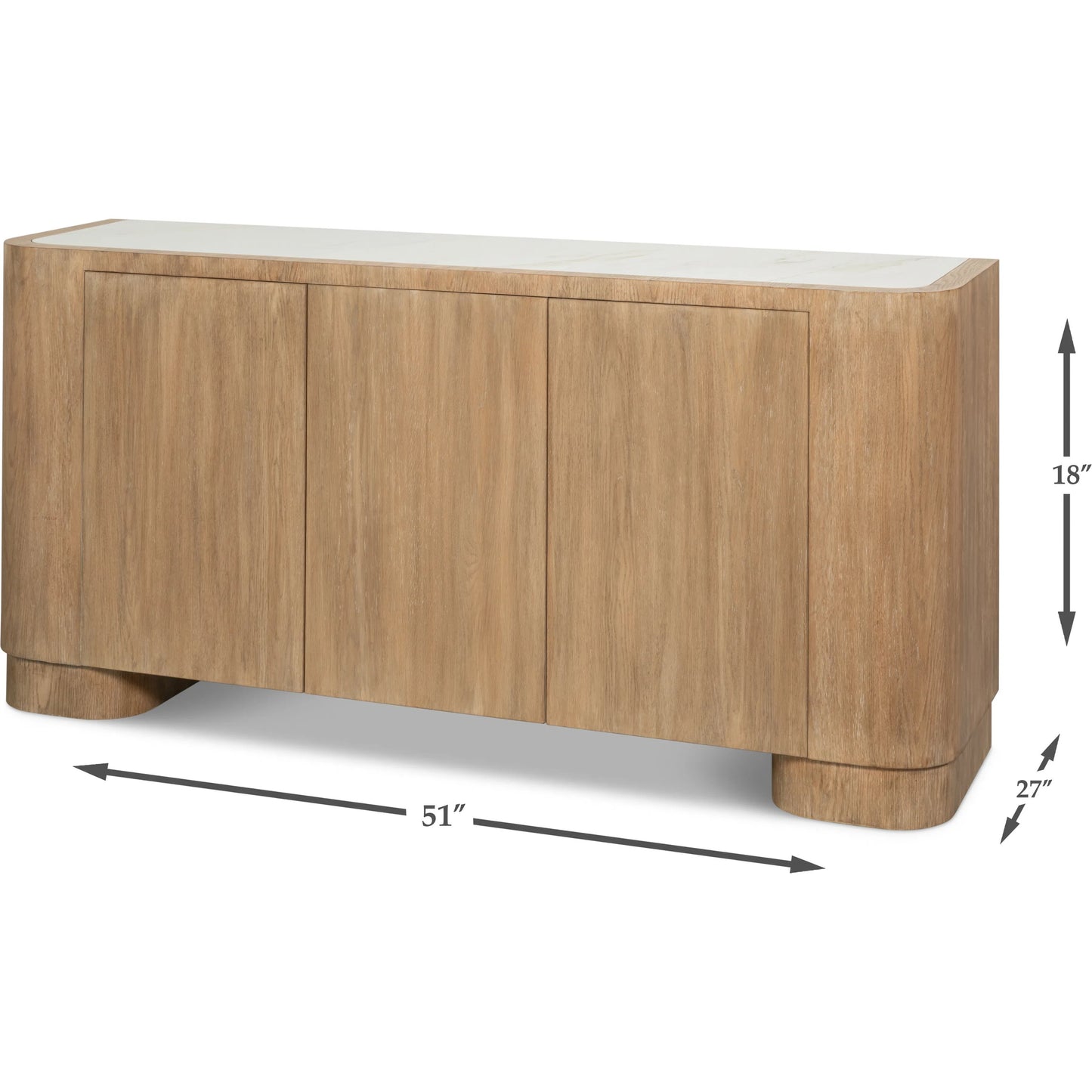 012 SI-2635419 | Unknown | Arcus Sideboard by Sarreid Ltd. in brown and mango wood, manmade marble top, wood veneer, faux marble. Made from unique in a unique style.